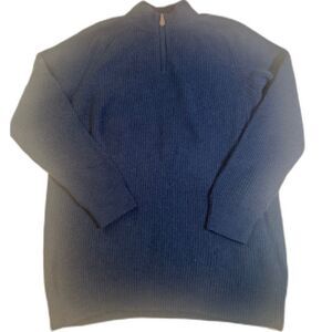 Project Naadam 1/4 Zip Wool Cashmere Sweater XXL Navy Quiet Luxury Old Money